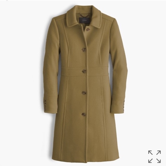 JCREW petite double-cloth lady day coat in olive